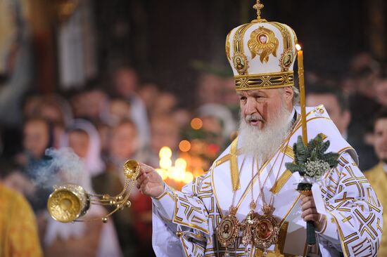 Christmas service at the Cathedral of Christ the Saviour