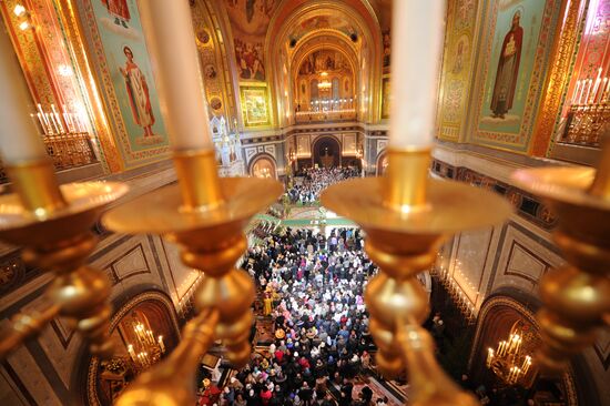 Christmas service at Cathedral of Christ the Savior