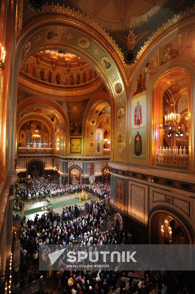 Christmas service at Cathedral of Christ the Savior