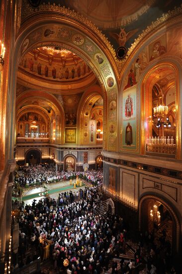 Christmas service at Cathedral of Christ the Savior