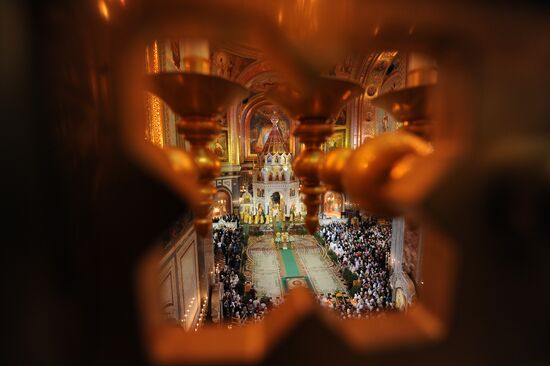 Christmas service at Cathedral of Christ the Savior