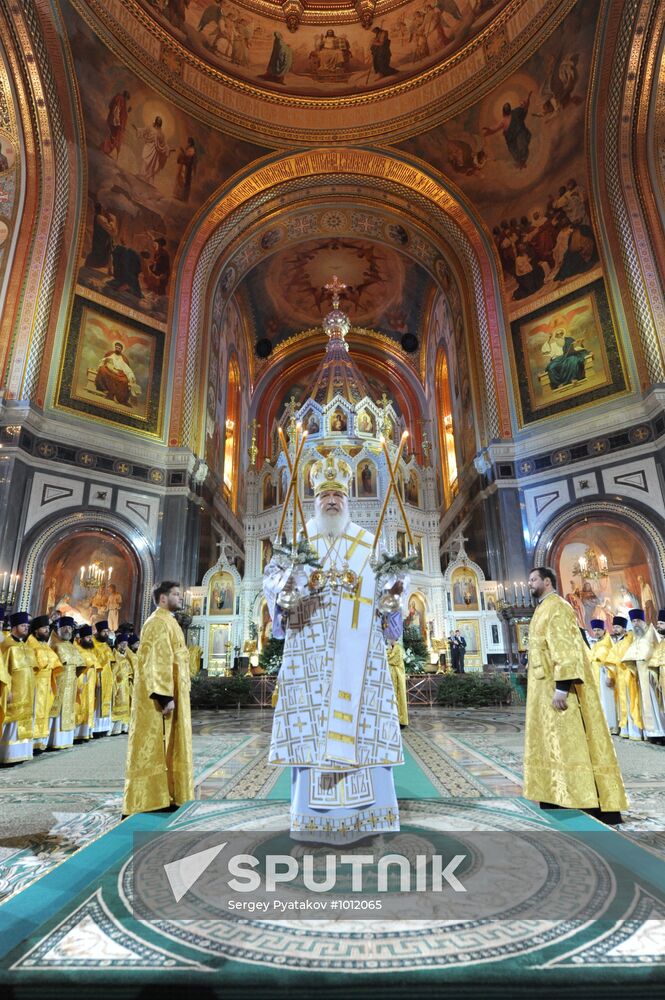 Christmas service at Cathedral of Christ the Savior