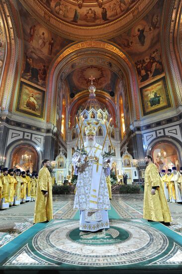 Christmas service at Cathedral of Christ the Savior