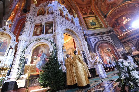 Christmas service at Cathedral of Christ the Savior