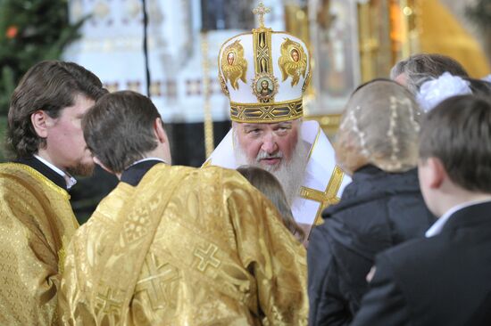 Christmas service at Cathedral of Christ the Savior
