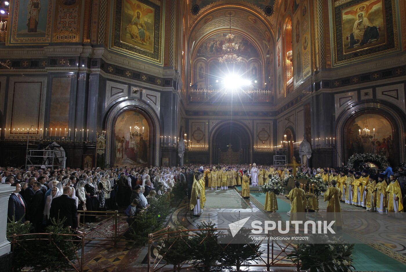 Christmas service at Cathedral of Christ the Savior