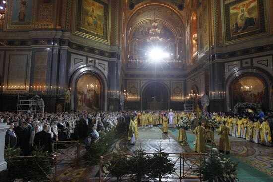 Christmas service at Cathedral of Christ the Savior