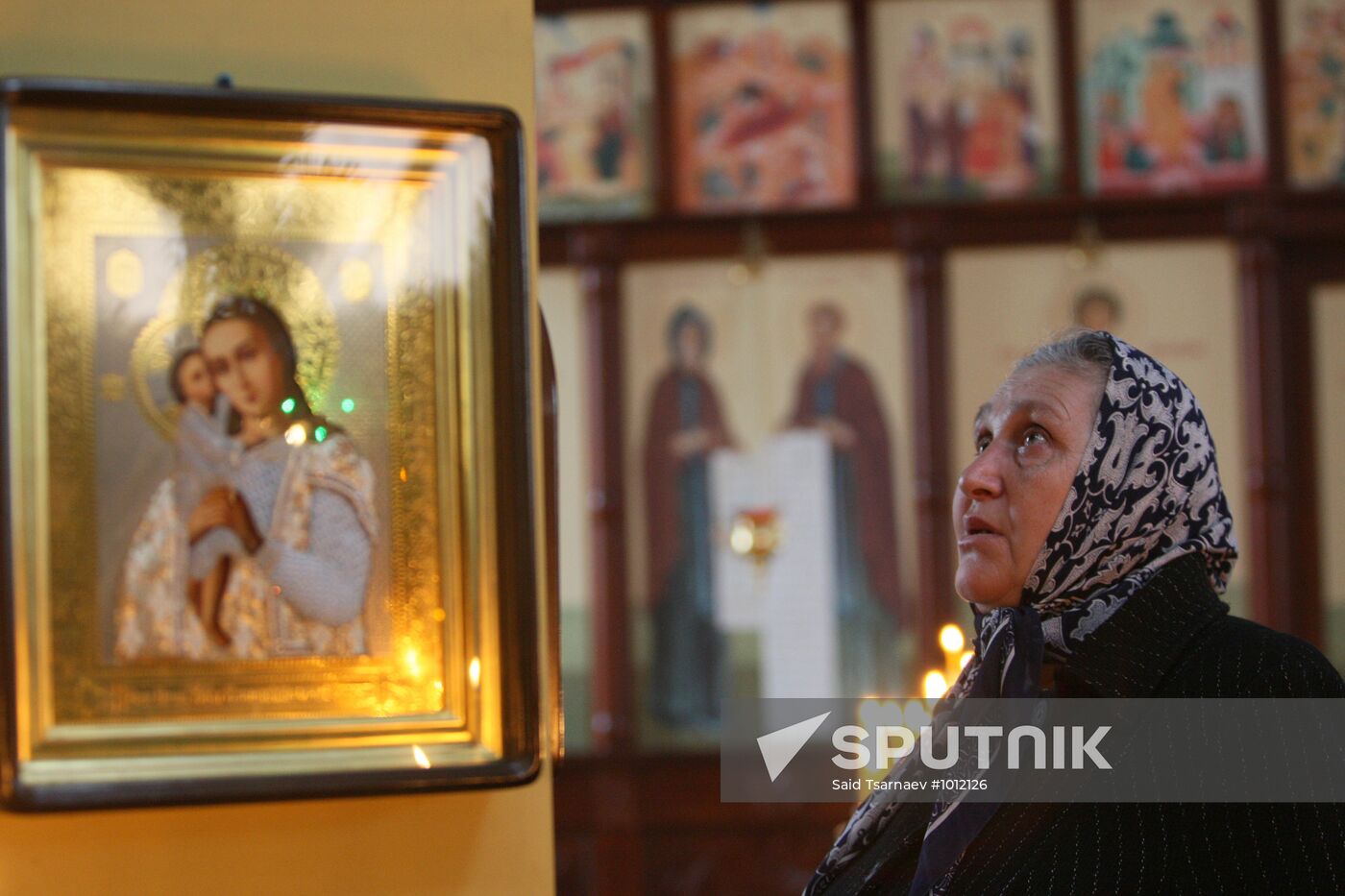 Christmas service in St Michael the Archangel church, Grozny