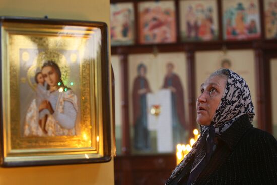 Christmas service in St Michael the Archangel church, Grozny