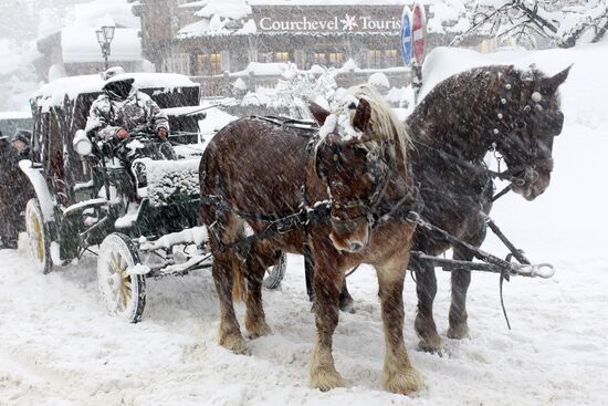Winter holiday in Courchevel mountain ski resort