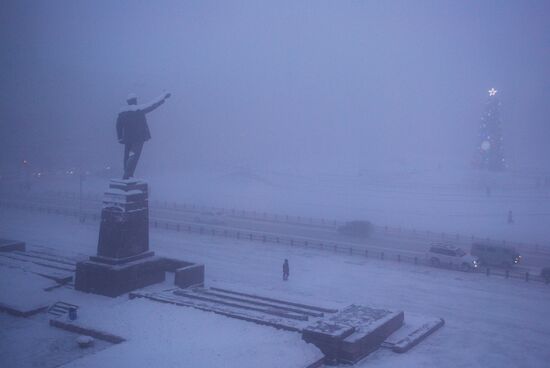 Severe frosts in Yakutsk