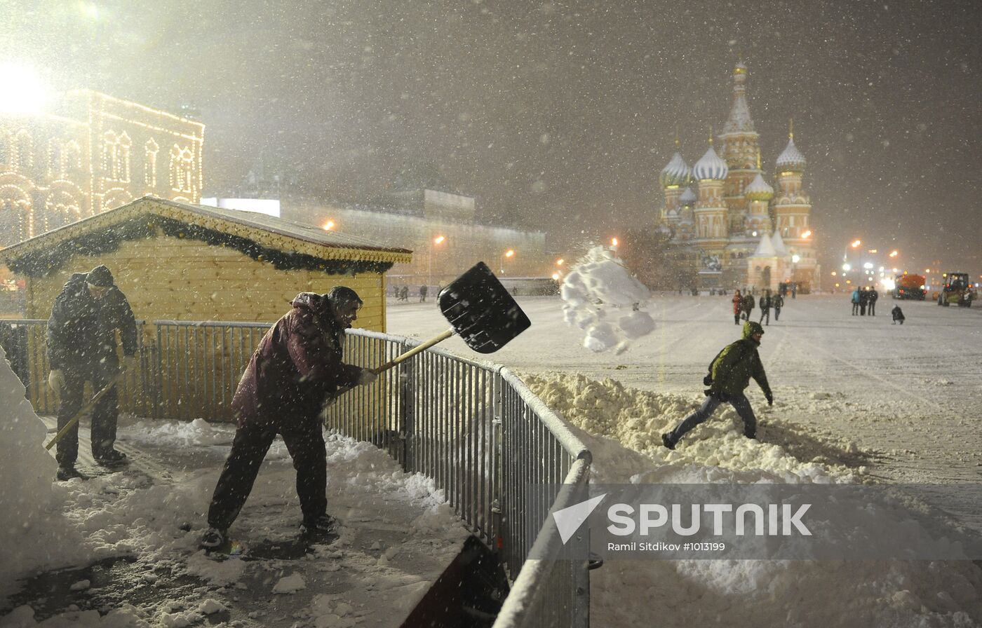 Snowfall in Moscow