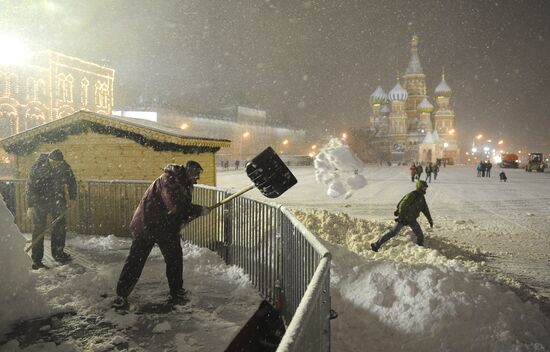 Snowfall in Moscow