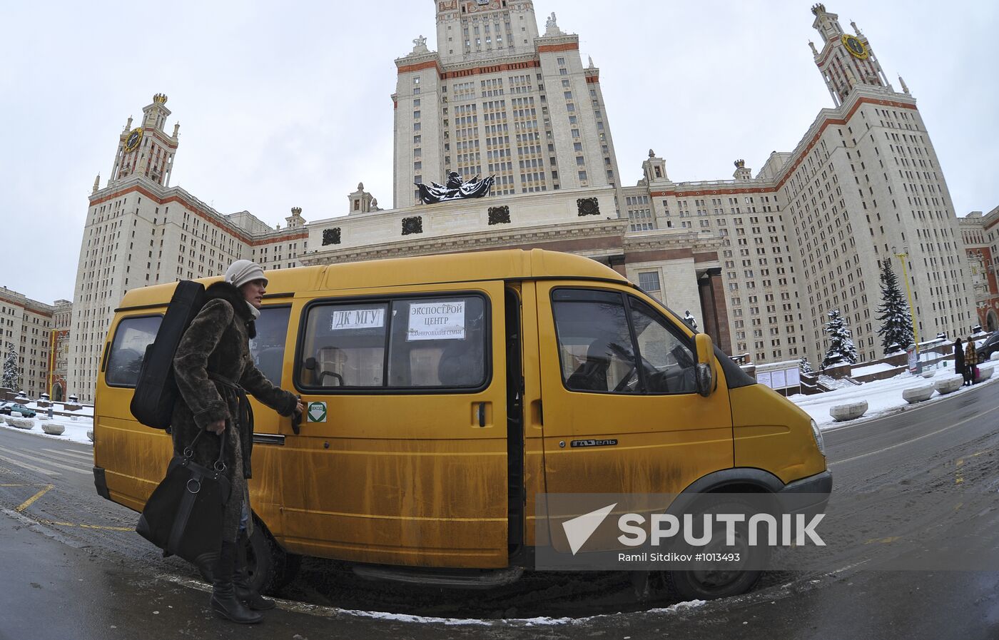 Taxi vans at work in Moscow