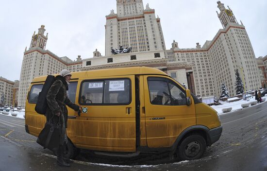 Taxi vans at work in Moscow