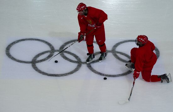 Russian national ice hockey team's training session