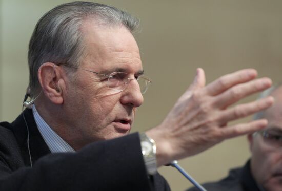 News conference with IOC President Jacques Rogge