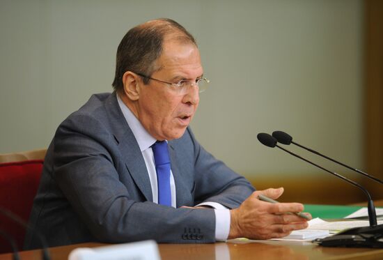 Russian Foreign Minister Sergei Lavrov holds news conference