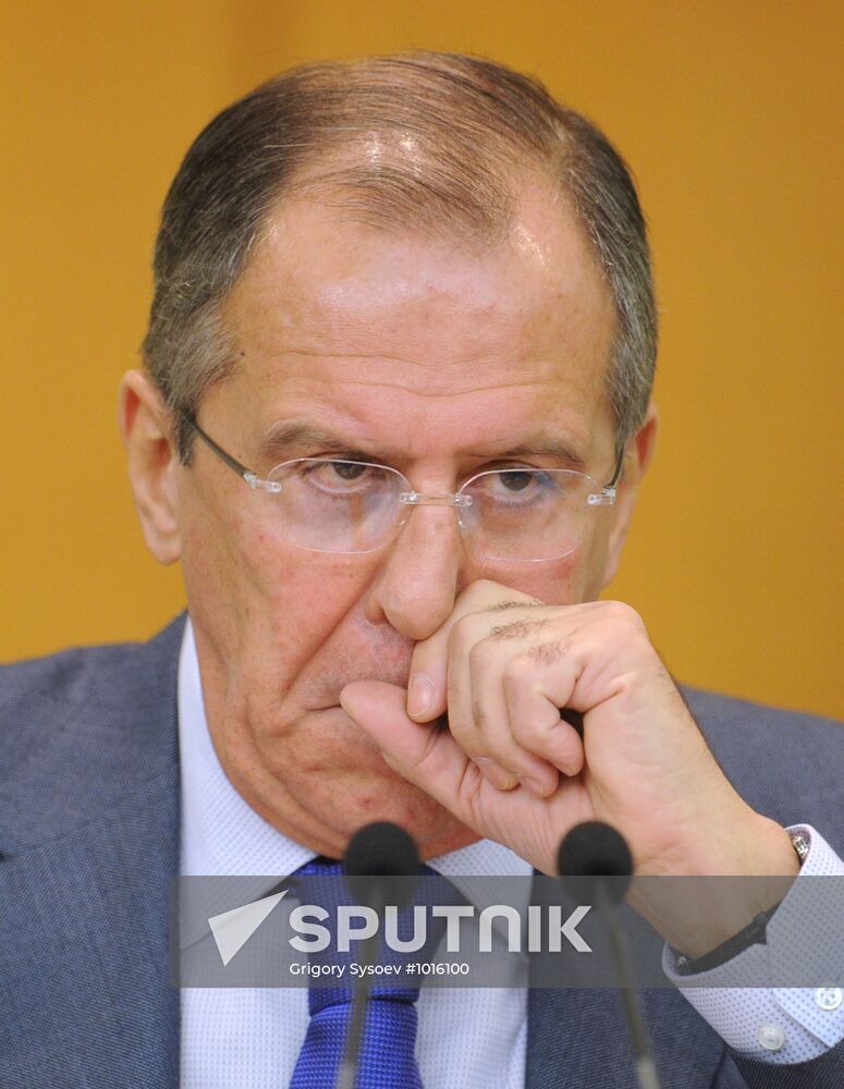 Russian Foreign Minister Sergei Lavrov holds news conference