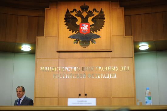 Russian Foreign Minister Sergei Lavrov holds news conference