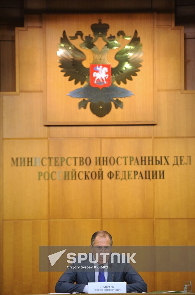 Russian Foreign Minister Sergei Lavrov holds news conference