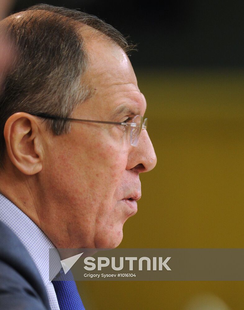 Russian Foreign Minister Sergei Lavrov holds news conference
