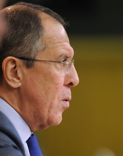 Russian Foreign Minister Sergei Lavrov holds news conference