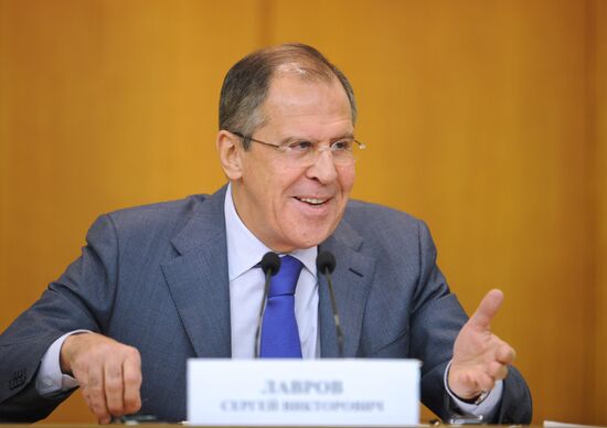 Russian Foreign Minister Sergei Lavrov holds news conference