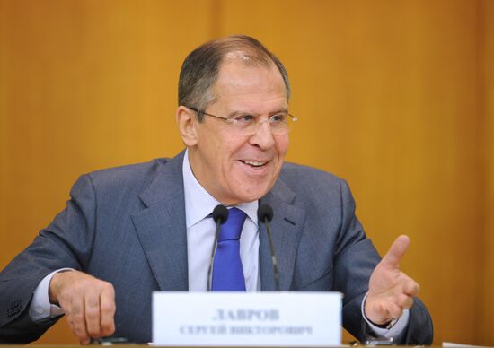 Russian Foreign Minister Sergei Lavrov holds news conference