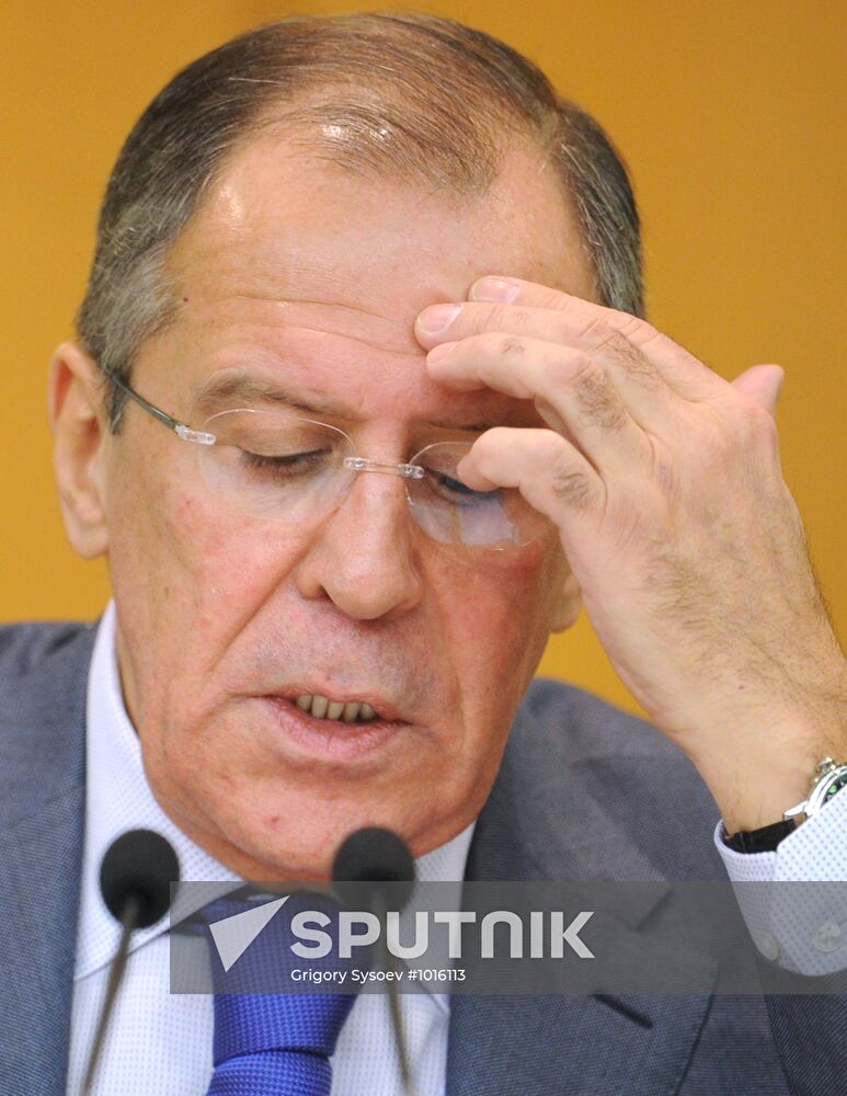 Russian Foreign Minister Sergei Lavrov holds news conference