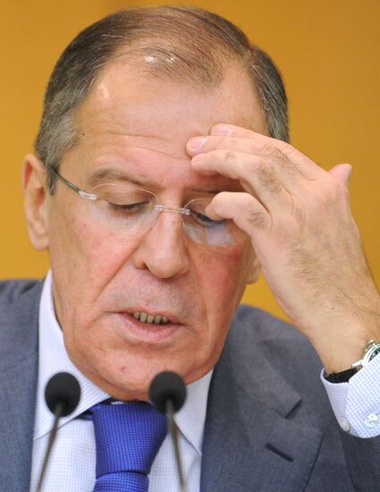 Russian Foreign Minister Sergei Lavrov holds news conference
