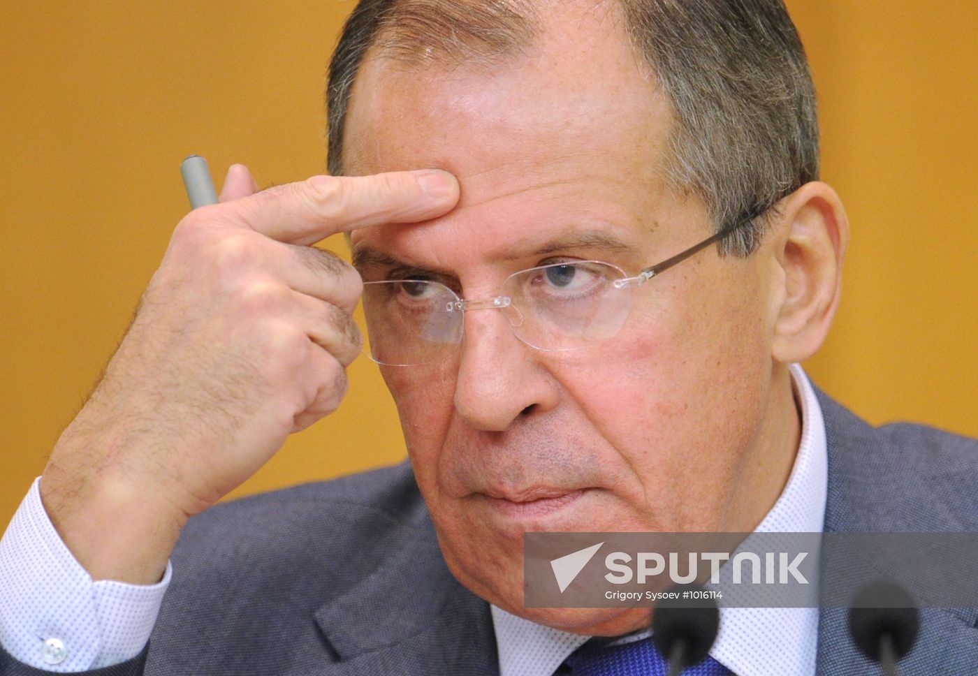 Russian Foreign Minister Sergei Lavrov holds news conference