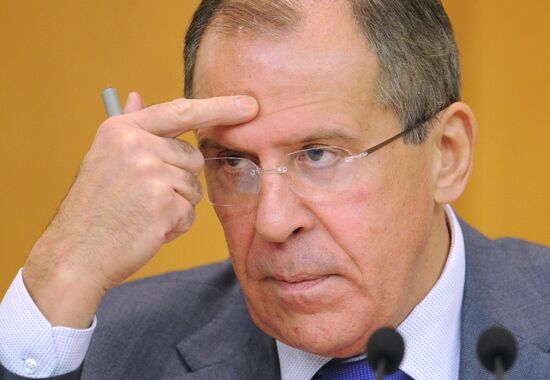 Russian Foreign Minister Sergei Lavrov holds news conference