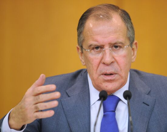 Russian Foreign Minister Sergei Lavrov holds news conference