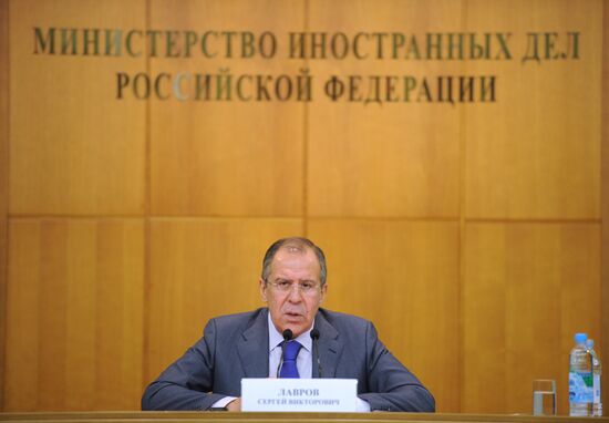 Russian Foreign Minister Sergei Lavrov holds news conference