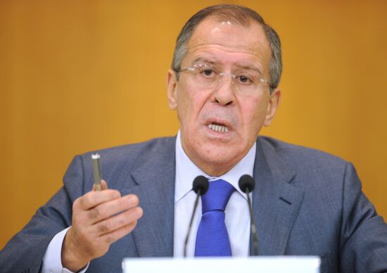 Russian Foreign Minister Sergei Lavrov holds news conference