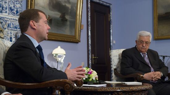 Dmitry Medvedev meets with Mahmoud Abbas