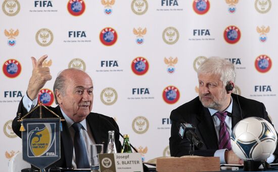 FIFA president Blatter, RFU president Fursenko's news conference
