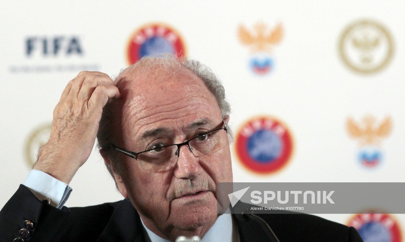 FIFA president Blatter, RFU president Fursenko's news conference