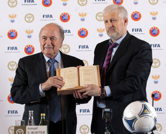 FIFA president Blatter, RFU president Fursenko's news conference