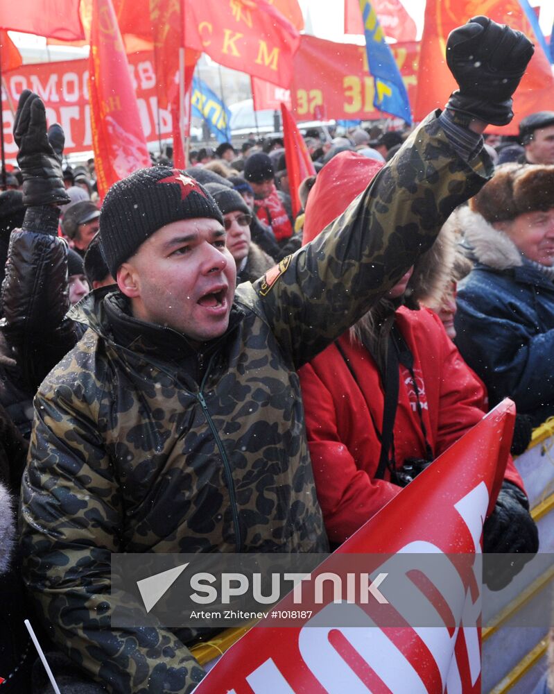 Russian Communists rally for Fair Election and Worthy Life