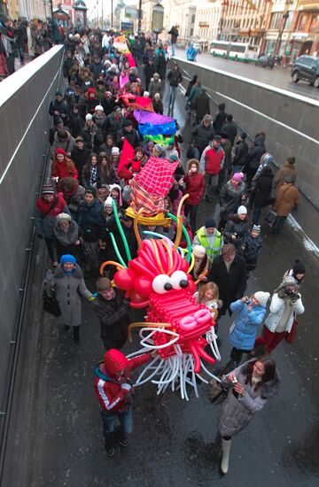 Parade to mark Chinese New Year, St. Petersburg