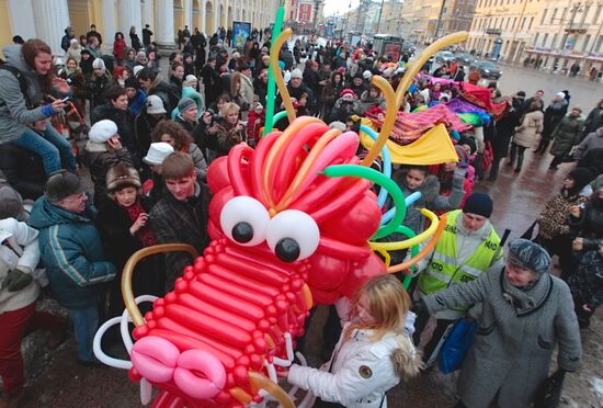 Parade to mark Chinese New Year, St. Petersburg