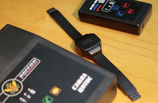 Electronic bracelets for convicts displayed