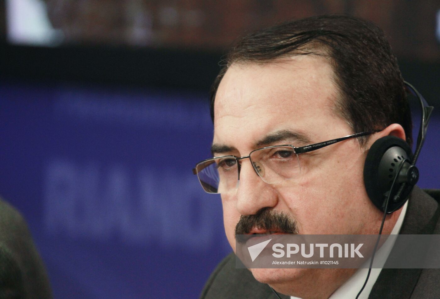 Syrian ambassador to Moscow Riyad Haddad gives news conference