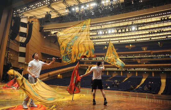 Rehearsal of Zarkana Cirque du Soleil Show in Kremlin