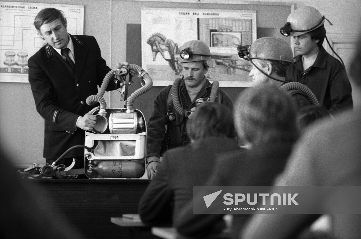 Miners and students of trade school