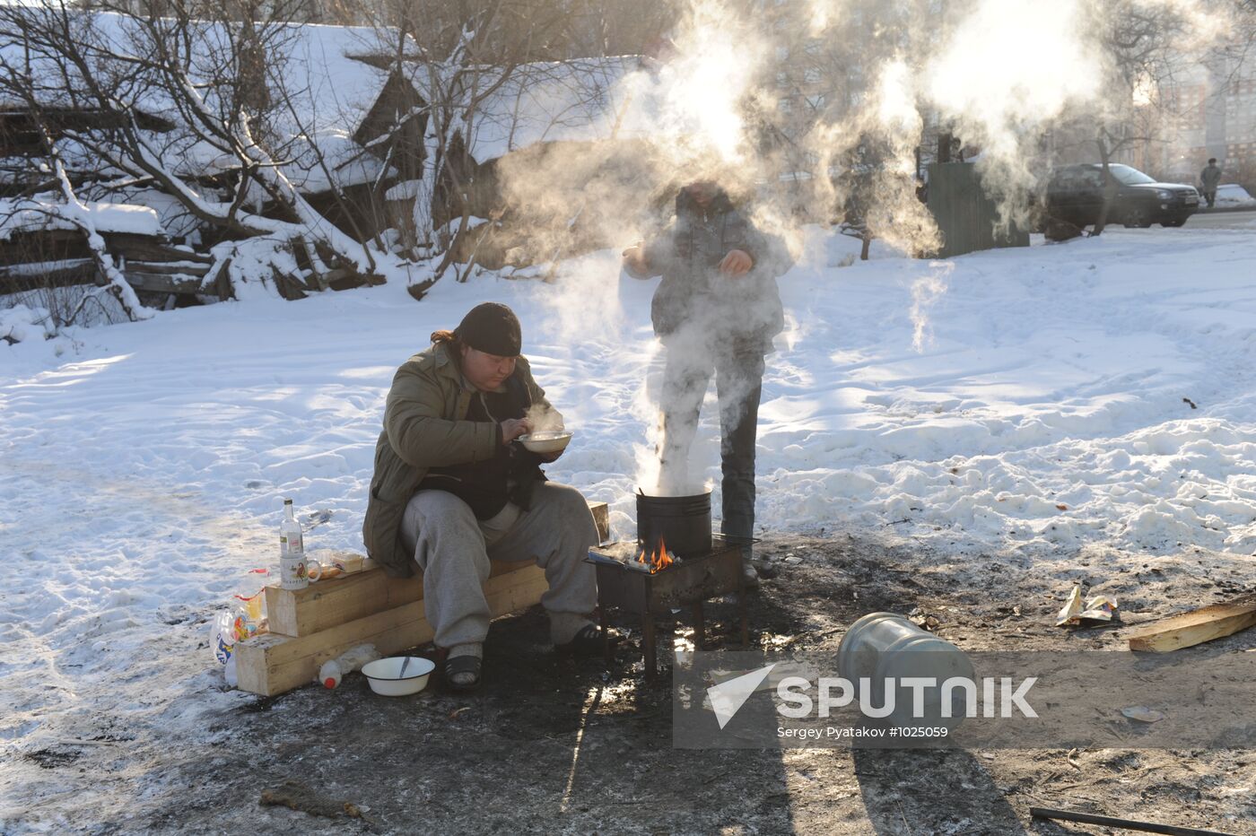 Street people in Moscow