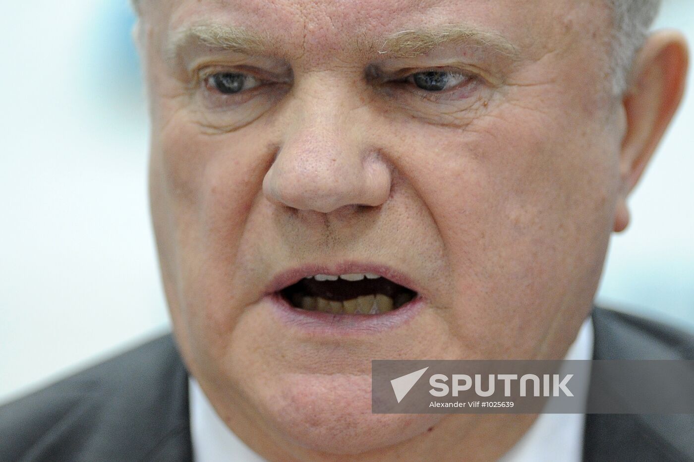 Russian presidential hopeful Gennady Zyuganov's news conference