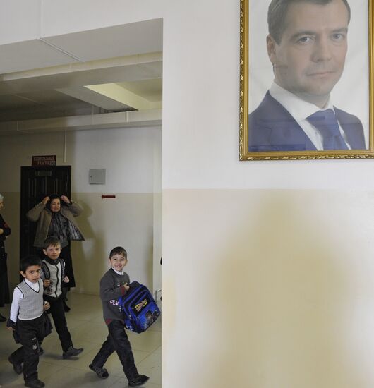 Polling station prepared for Russian presidential election